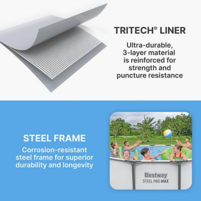 Image showing  Steel Pro 15 ft. x 48 in. Round Above Ground Pool Set, 4,231 gal.