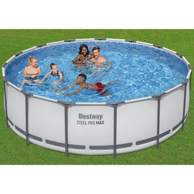 Image showing 5 th Bestway Steel Pro 15 ft. x 48 in. Round Above Ground Pool Set, 4,231 gal.