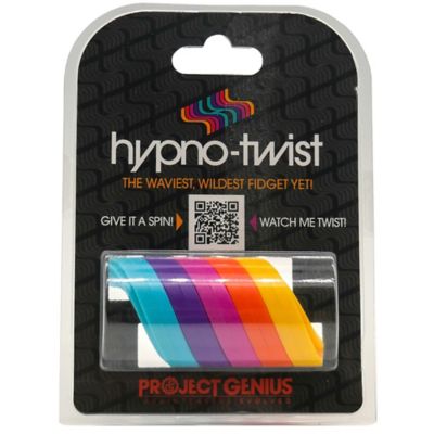 Project Genius Hypno-twist Hypnotic Fidget Toy, Glide the colorful rings for a hypnotic loop that spins again and again, IM001
