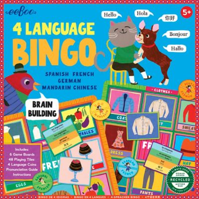 Image showing  4 Language Bingo Game/Spanish, French, German, Mandarin Chinese/ Ages 3+, BOLAN
