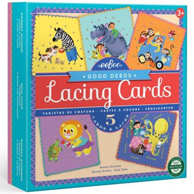 eeBoo Good Deeds Lacing Cards/, Set of 5 Cards/ Ages 5+, LCGDD