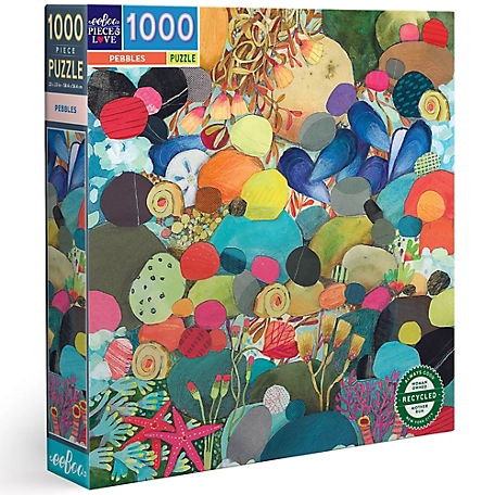 eeBoo Piece and Love Pebbles 1000 pc. Square Adult Jigsaw Puzzle/ Ages 14+, PZTPEB