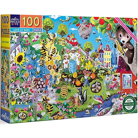 eeBoo Love of Bees 100 pc. Jigsaw Puzzle/ Ages 5+, PZBEE