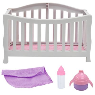 Image showing  Doll In Crib - 8 in. Baby Doll Playset - New Adventures, Children's Pretend Play, Ages 2+, 3923