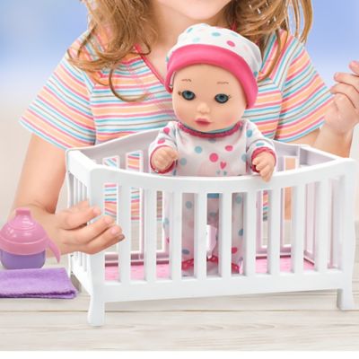 Image showing 5 th Magic Nursery Doll In Crib - 8 in. Baby Doll Playset - New Adventures, Children's Pretend Play, Ages 2+, 3923