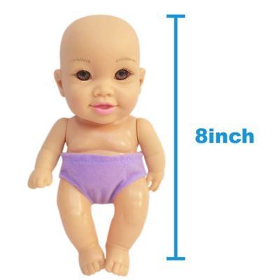 Image showing  Bath Caddy - 8 in. Baby Doll Playset - Doll with Brown Eyes, 4017