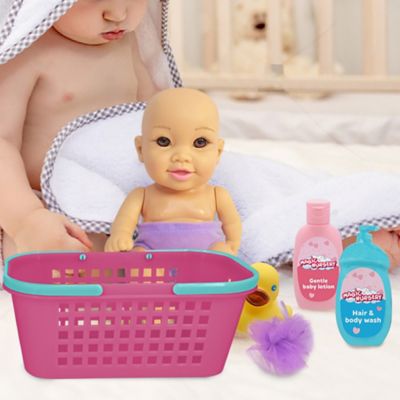 Image showing  Bath Caddy - 8 in. Baby Doll Playset - Doll with Brown Eyes, 4017