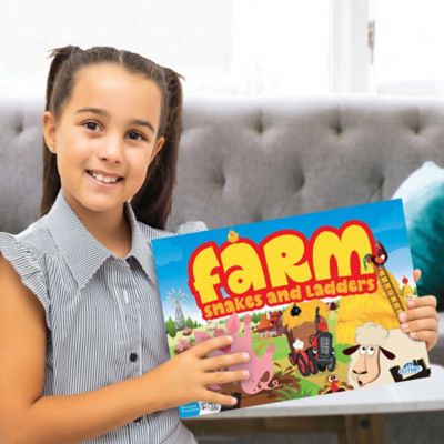 Image showing 5 th Outset Media Farm: Snakes and Ladders Board Game, No Reading Required, Preschool and Kids' Board Game