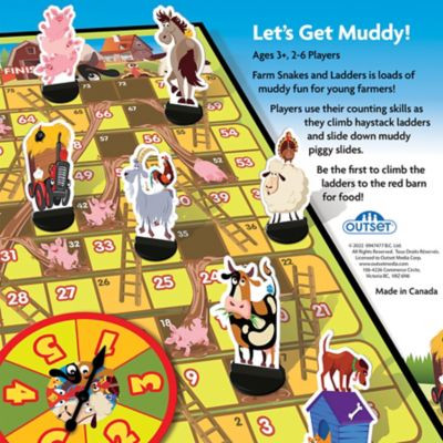Image showing 6 th Outset Media Farm: Snakes and Ladders Board Game, No Reading Required, Preschool and Kids' Board Game