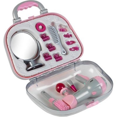 Image showing 1 th Theo Klein Braun: Mega Hairstyling Case - Toy Beauty Set - Hairdresser's Case with Braun Battery-Powered Hairdryer
