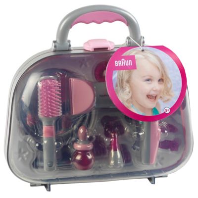 Image showing 3 th Theo Klein Braun: Mega Hairstyling Case - Toy Beauty Set - Hairdresser's Case with Braun Battery-Powered Hairdryer
