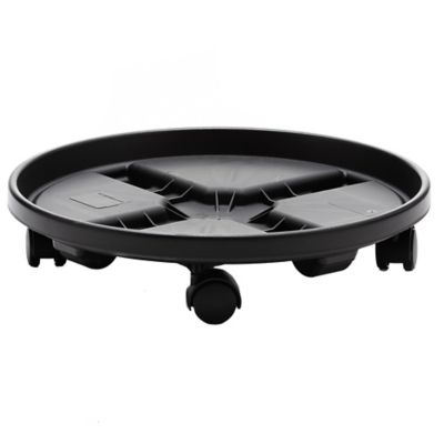 Bloem Round Planter Caddy with Wheels, 16 in., Durable Plastic Dolly, CAD1600