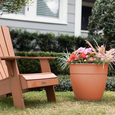 Image showing  16.5 gal. Plastic Dayton Flower Pot with Removable Saucer, 20 in.