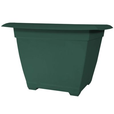 Bloem 4.5 gal. Plastic Dayton Square Deck Planter with Elevated Feet, 15 in.