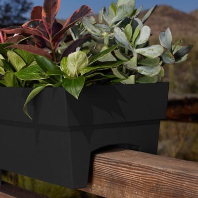 Image showing  7.5 gal. Plastic Finley Deck Rail Rectangular Planter, 24 in.