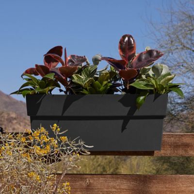 Image showing  7.5 gal. Plastic Finley Deck Rail Rectangular Planter, 24 in.