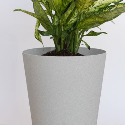 Image showing 4 th Bloem 4 gal. Plastic Tall Finley Tapered Round Planter, 14 in., Matte Textured Finish