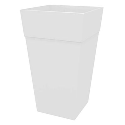 Bloem 9 gal. Plastic Tall Finley Tapered Square Planter, 25 in., Matte Textured Finish