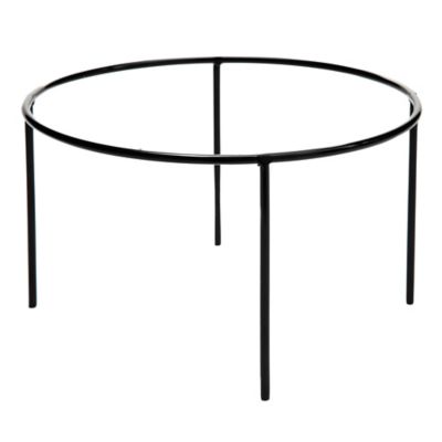 Image showing 5 th Bloem 0.75 gal. Plastic Hopson Round Planter with Black Metal Stand, 6 in., Charcoal