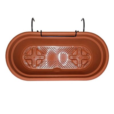 Image showing  2.5 gal. Plastic Lucca Self Watering Oval Window Box Planter, 18 in.