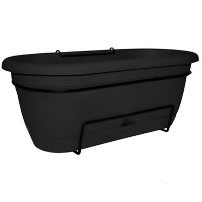 Bloem 2.5 gal. Plastic Lucca Self Watering Oval Window Box Planter, 18 in.