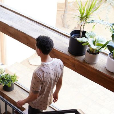 Image showing  Mathers Round Planter with Saucer Tray, 10 in., Modern Design