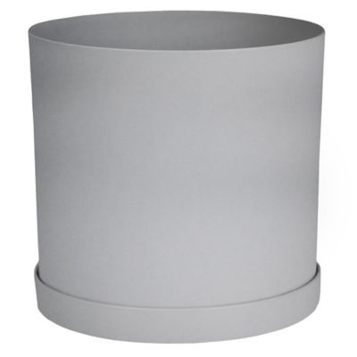 Bloem Mathers Round Planter with Saucer Tray, 12 in., Modern Design