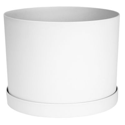 Bloem Mathers Round Planter with Saucer Tray, 8 in., Modern Design