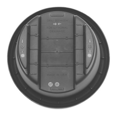 Image showing  2 gal. Plastic Modica Deck Rail Round Planter, 12 in., Fits Rail Sizes 3 in., 3.75 in.