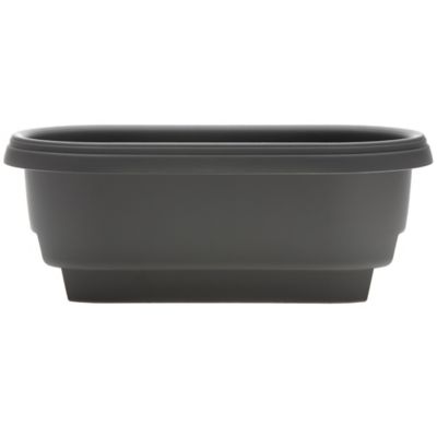 Bloem 4 gal. Plastic Modica Deck Rail Round Planter, 24 in., Fits Rail Sizes 4.75 in., 5.75 in.