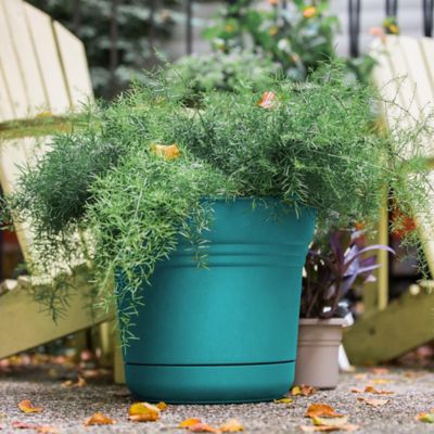 Image showing 5 th Bloem Saturn Round Planter with Removable Saucer Tray, 10 in.