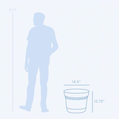 Image showing  5 gal. Saturn Round Planter with Saucer Tray, 14 in.