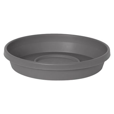 Bloem Terra Pot Round Drain Saucer, 14 in., Ribbed Bottom, Charcoal