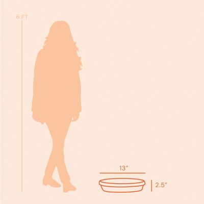 Image showing 5 th Bloem Terra Pot Round Drain Saucer, 14 in., Ribbed Bottom, Charcoal