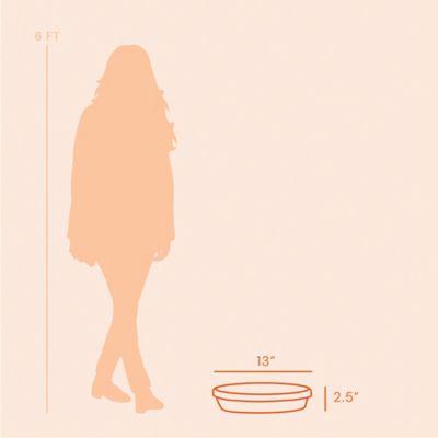 Image showing 5 th Bloem Terra Pot Round Drain Saucer, 14 in., Ribbed Bottom, Pebble Stone