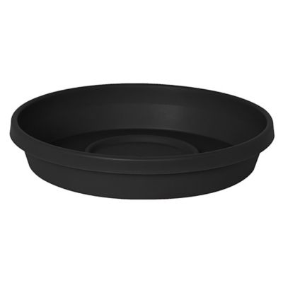 Bloem Terra Pot Round Drain Saucer, 16 in., Tray for Planters 11-16 in., Matte Finish, Black