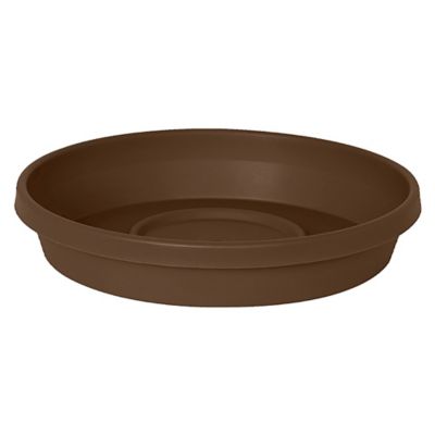 Bloem Terra Pot Round Drain Saucer, 16 in., Tray for Planters 11-16 in., Matte Finish, Chocolate