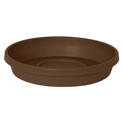 Bloem Terra Pot Durable Resin Round Drain Saucer, 20 in., Matte Finish, Chocolate