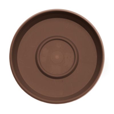 Image showing  Terra Pot Durable Resin Round Drain Saucer, 20 in., Matte Finish, Chocolate