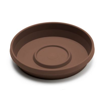 Image showing  Terra Pot Durable Resin Round Drain Saucer, 20 in., Matte Finish, Chocolate