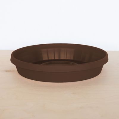 Image showing 5 th Bloem Terra Pot Durable Resin Round Drain Saucer, 20 in., Matte Finish, Chocolate