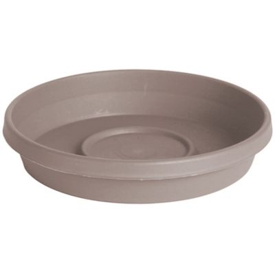 Bloem Terra Pot Durable Resin Round Drain Saucer, 20 in., Matte Finish, Pebble Stone