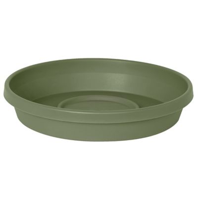 Bloem Terra Pot Round Drain Saucer, 14 in., Ribbed Bottom, Living Green