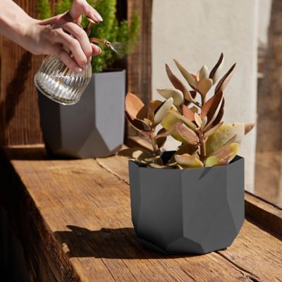 Image showing 6 th Bloem 2.7 gal. Plastic Tuxton Modern Hexagonal Small Planter, 10 in.