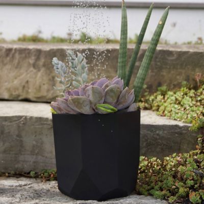 Image showing  1.7 gal. Plastic Tuxton Modern Hexagonal Planter, 8 in.