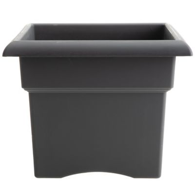 Bloem 9 gal. Plastic Veranda Square Deck Box Planter, 18 in., Matte Finish