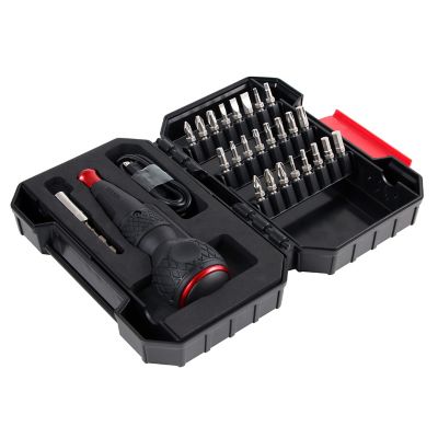 Image showing  Ball Grip Rechargable Screwdriver with 25 Piece. Bit Set, 220USB25U