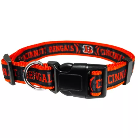 Pets First NFL Cincinnati Bengals Satin Dog Collar Dog Basic Collars