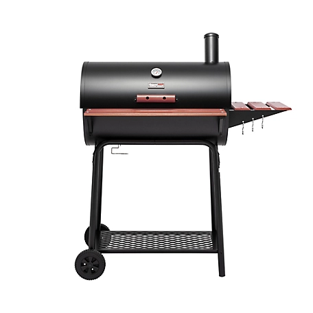 Royal Gourmet 30 in. Barrel Charcoal Grill with Wood-Painted Side and Front  Table, Picnic & Camping Cooking, Black, CC1830V at Tractor Supply Co.