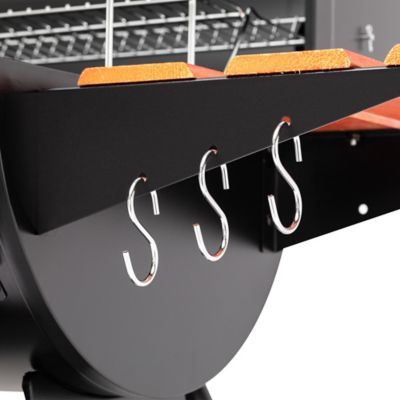 Image showing 7 th Royal Gourmet Barrel Charcoal Grill with Wood-Painted Side and Front Table, 627 sq. in., Black